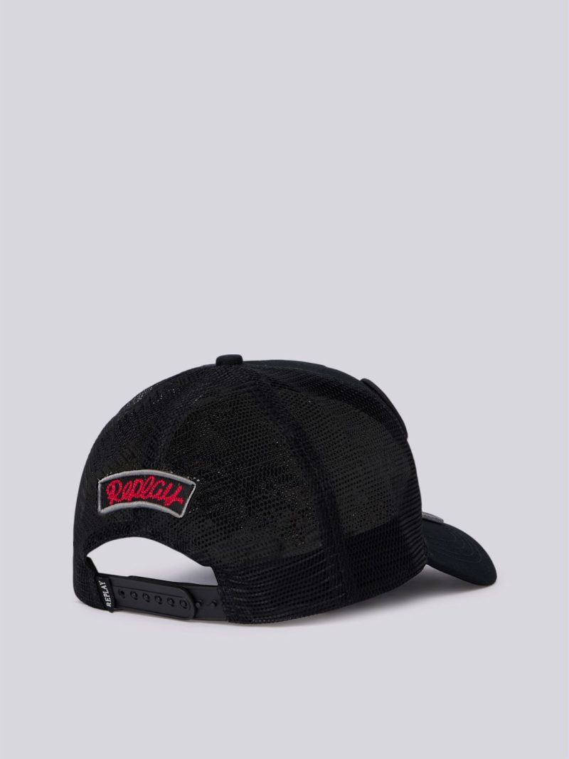 cap with patch and vintage effect