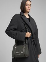 bag with shoulder strap and lettering