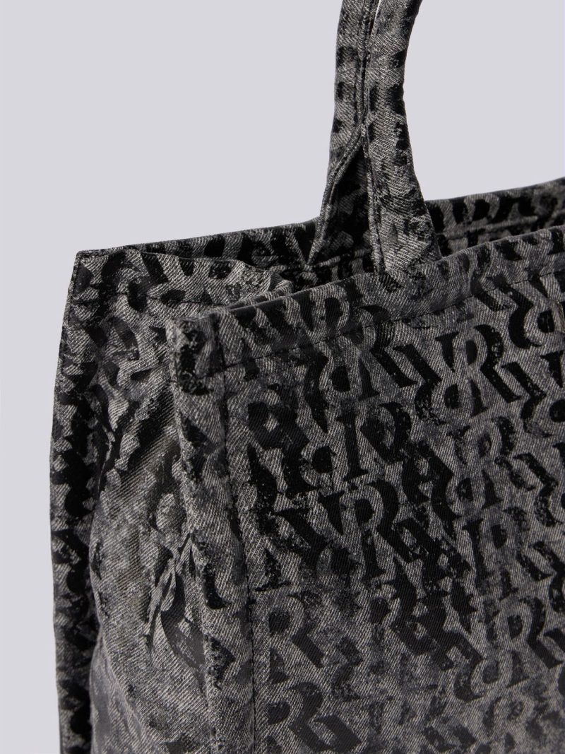 denim tote bag with print
