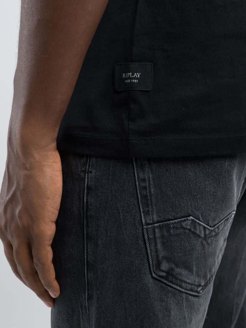 crew neck jersey t shirt black