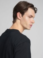 black jersey t shirt with lettering