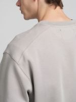 silver crew neck sweatshirt with lettering embroidery