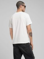 white jersey t shirt with print on chest