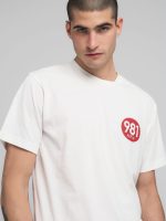 white jersey t shirt with print on chest