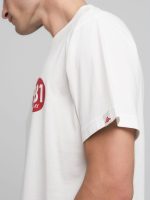 white jersey t shirt with print on chest