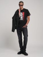black maxi print t shirt