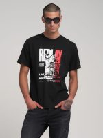 black maxi print t shirt
