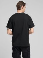 black cotton t shirt with tiger print