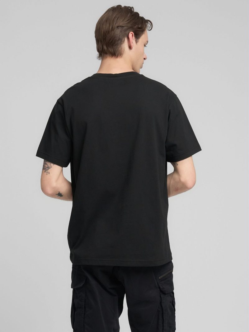 black cotton t shirt with tiger print