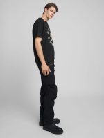 black cotton t shirt with tiger print