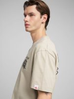 sand t shirt with embossed effect embroidery