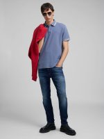 striped trims pique polo