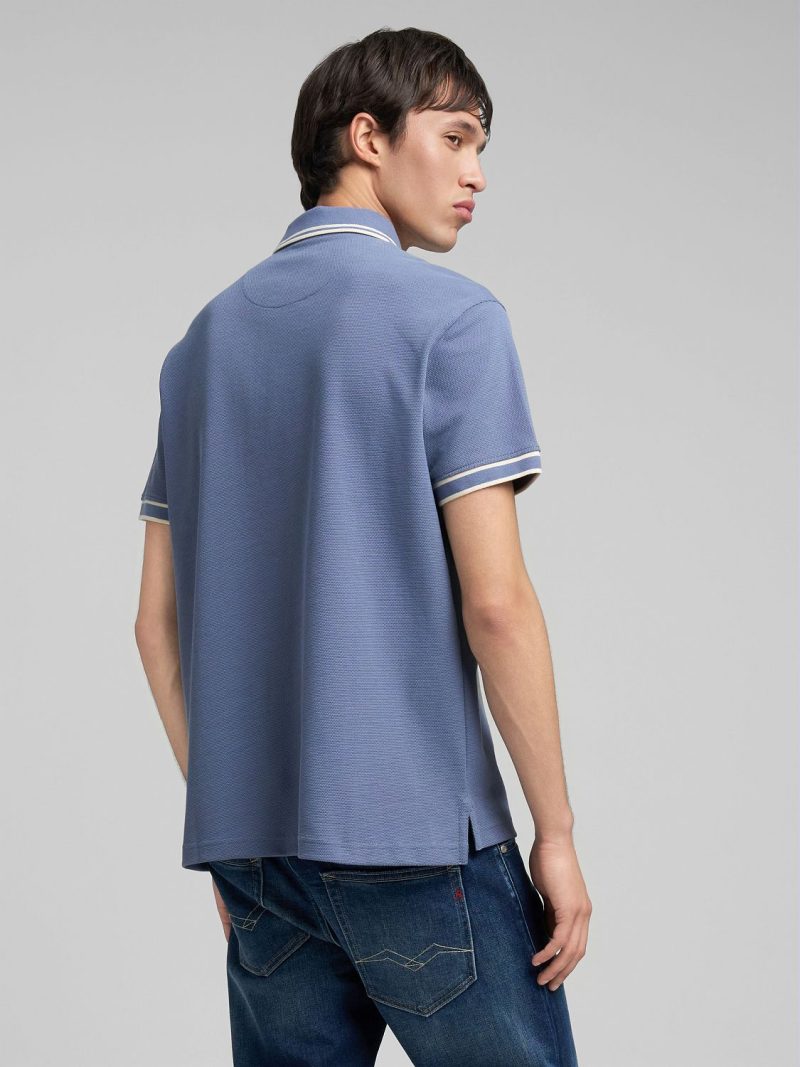 striped trims pique polo