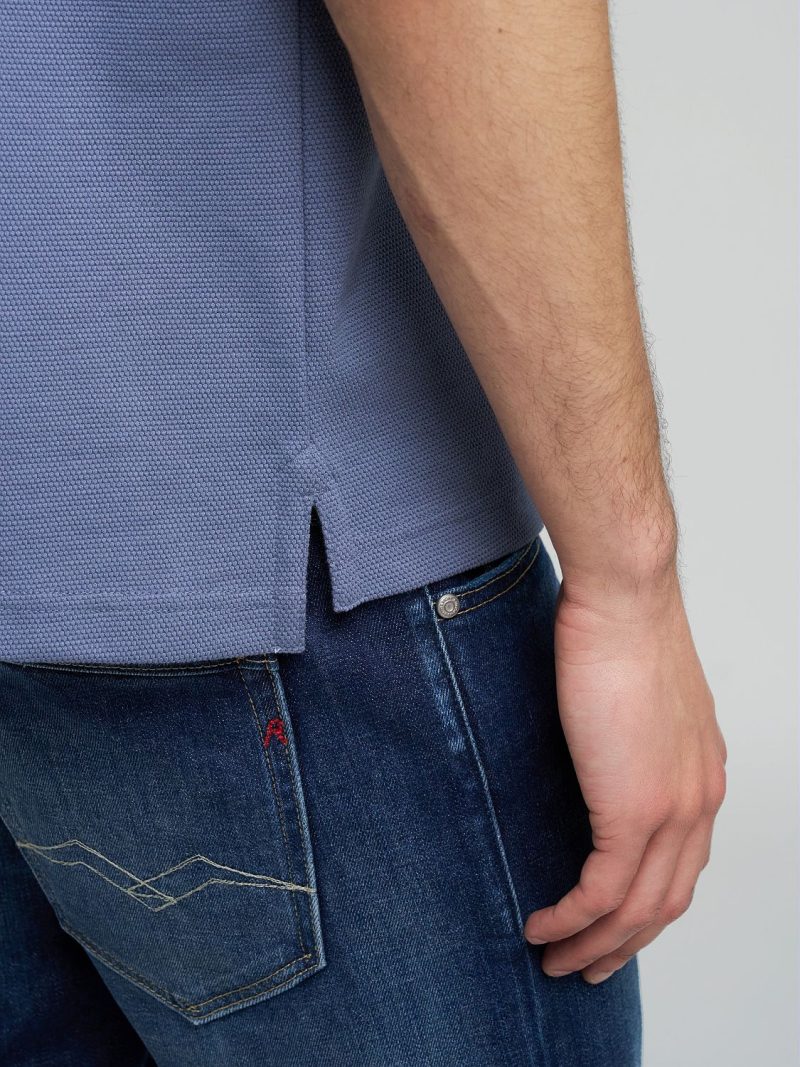 striped trims pique polo