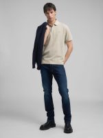 striped trims pique polo