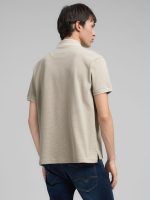 striped trims pique polo