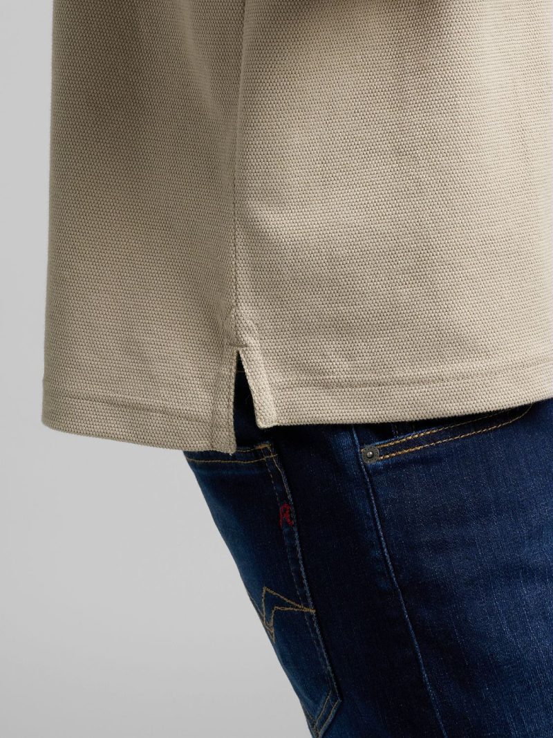 striped trims pique polo