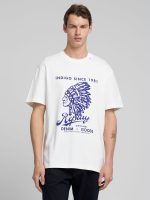 natural white cotton jersey t shirt with print