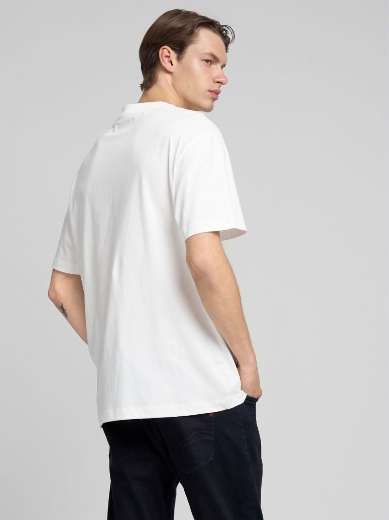 natural white cotton jersey t shirt with print