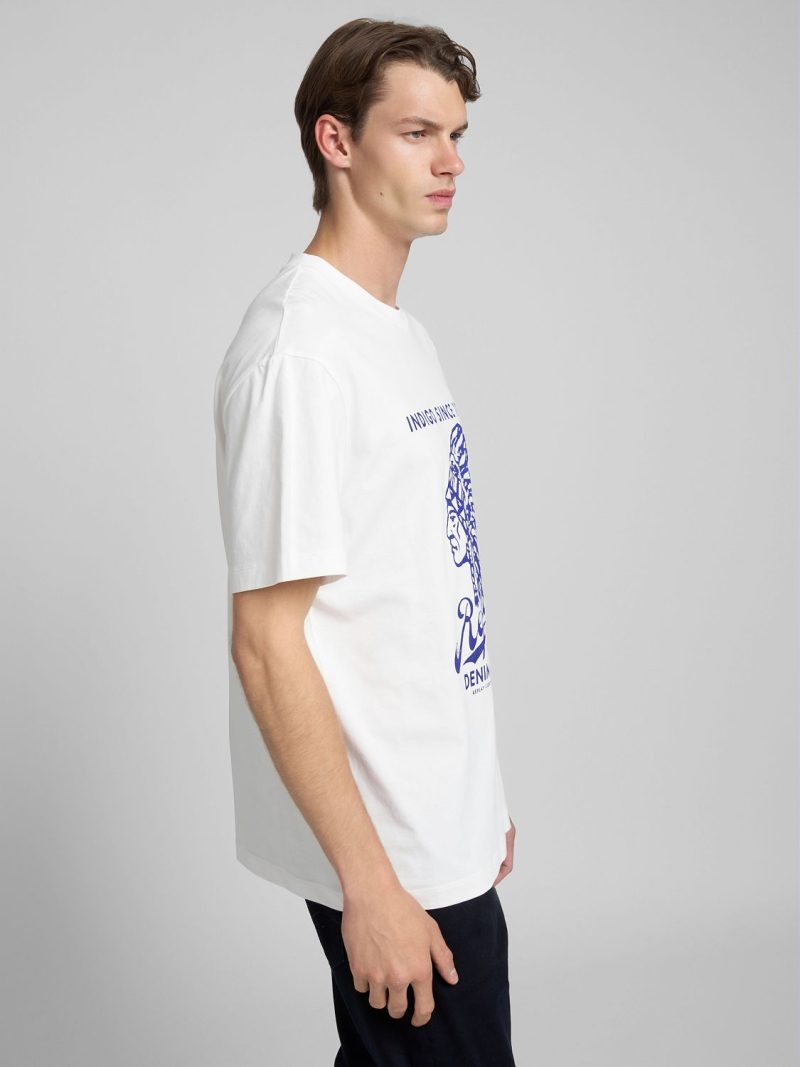 natural white cotton jersey t shirt with print