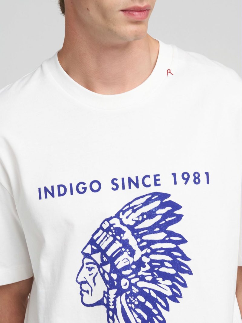 natural white cotton jersey t shirt with print