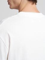 natural white cotton jersey t shirt with print