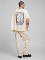 cream crew neck t shirt with vintage print