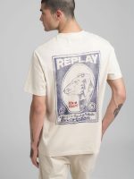 cream crew neck t shirt with vintage print