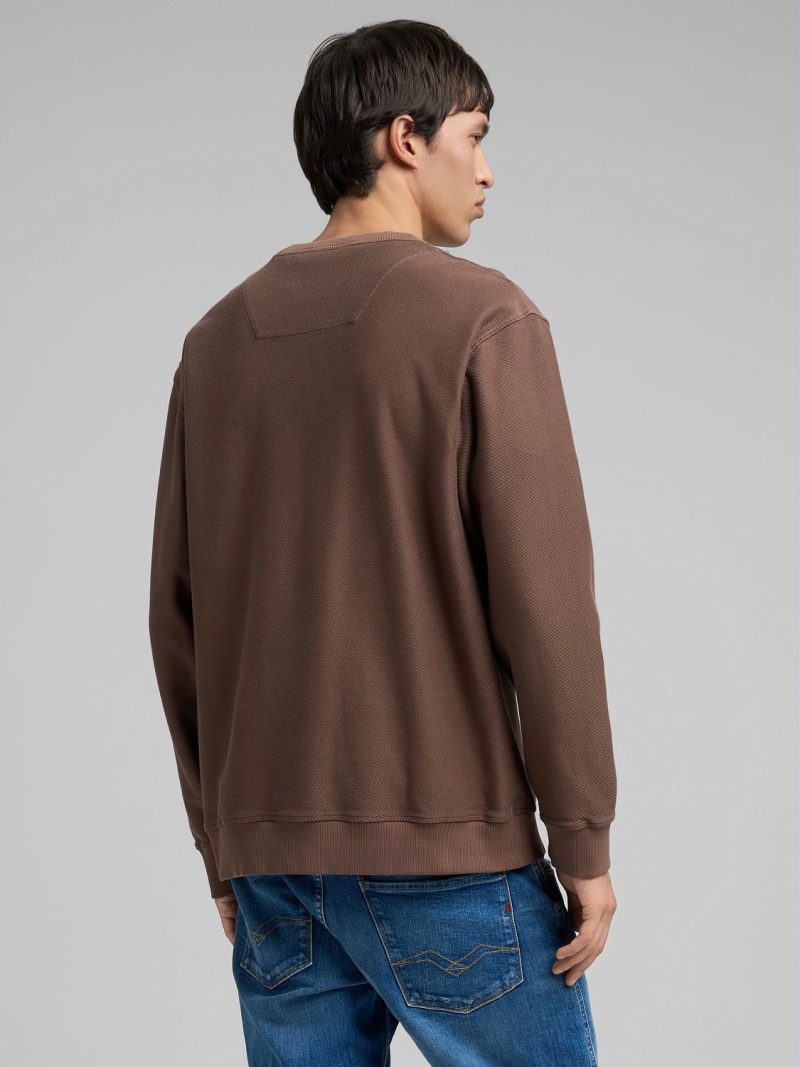 brown cotton fleece sweatshirt