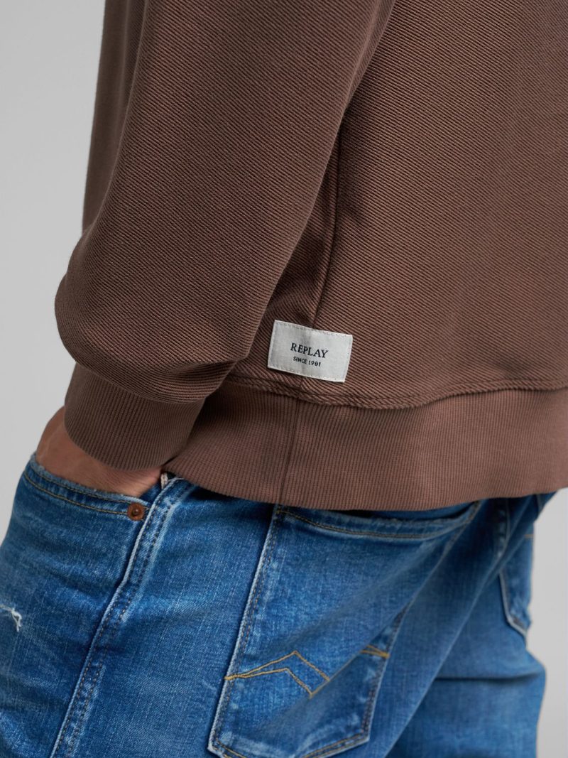 brown cotton fleece sweatshirt
