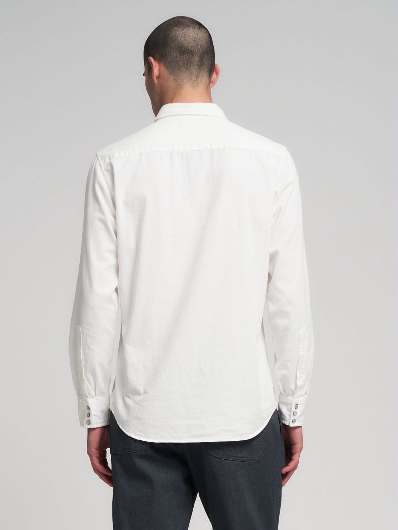 natural white recycled cotton western shirt