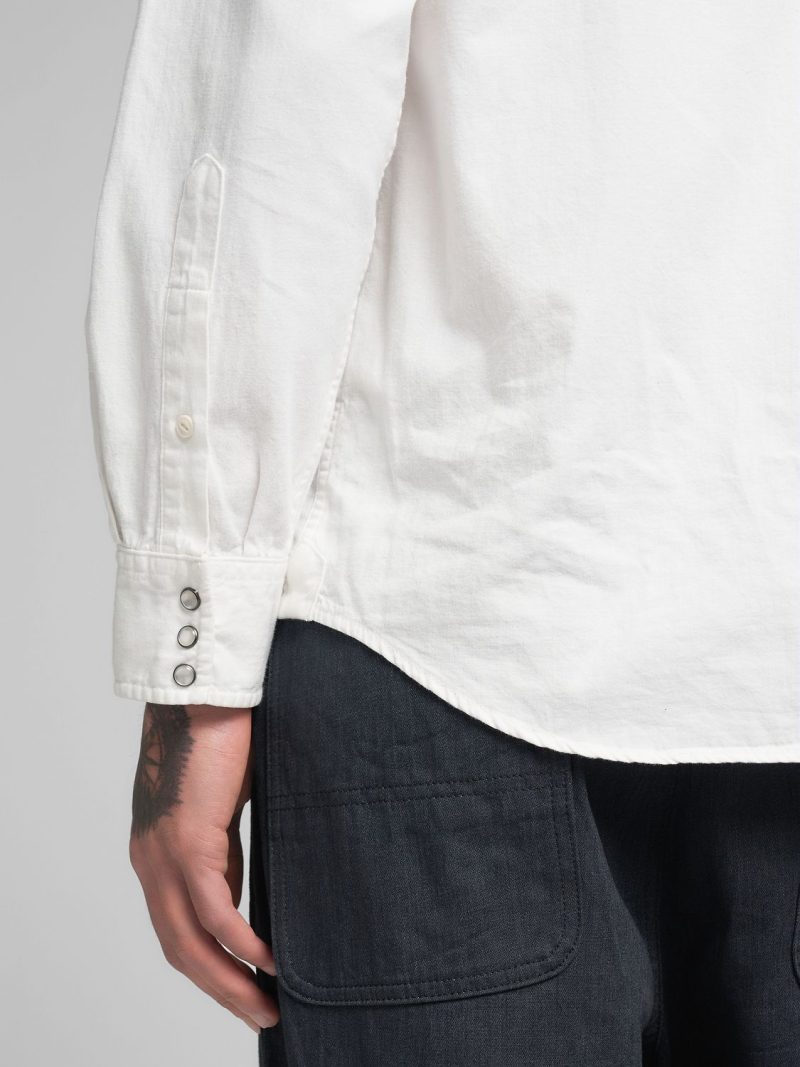natural white recycled cotton western shirt