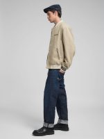 wool blend sand varsity bomber jacket