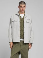 melange grey wool blend overshirt