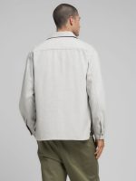 melange grey wool blend overshirt