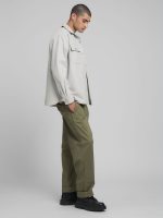 melange grey wool blend overshirt