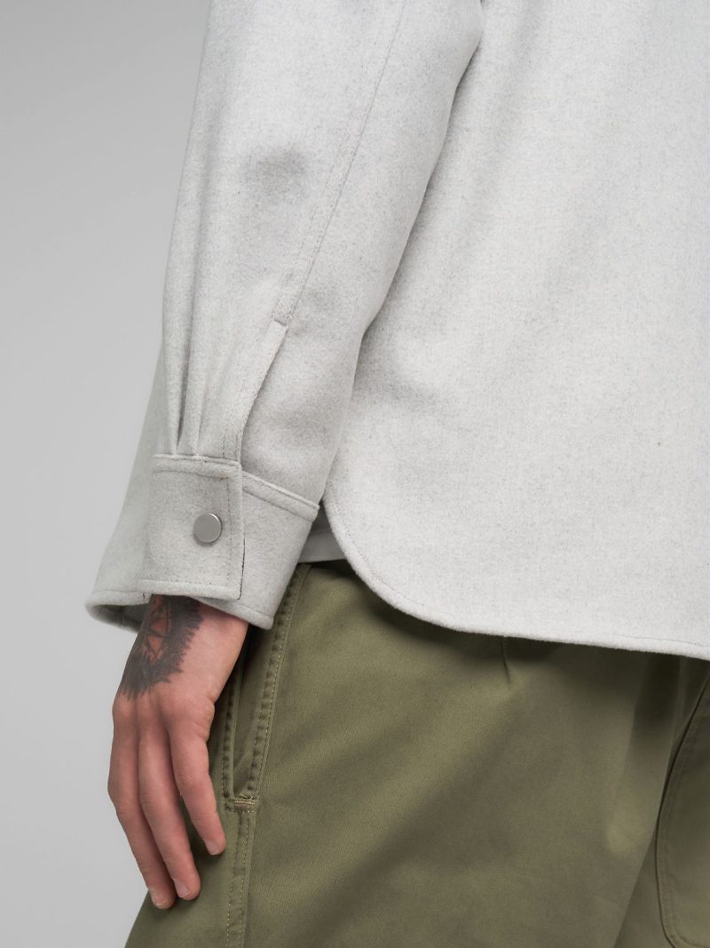 melange grey wool blend overshirt