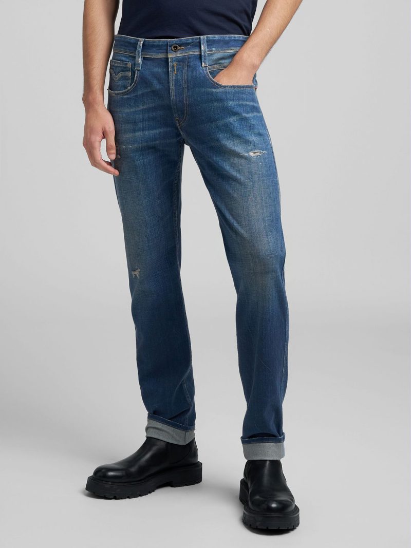 anbass slim fit dark blue denim