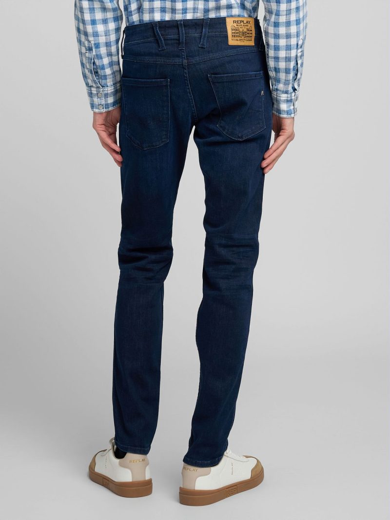 anbass slim fit jeans 10 oz dark indigo power stretch denim