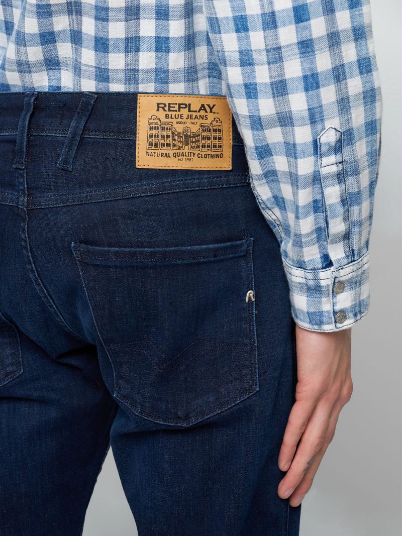 anbass slim fit jeans 10 oz dark indigo power stretch denim