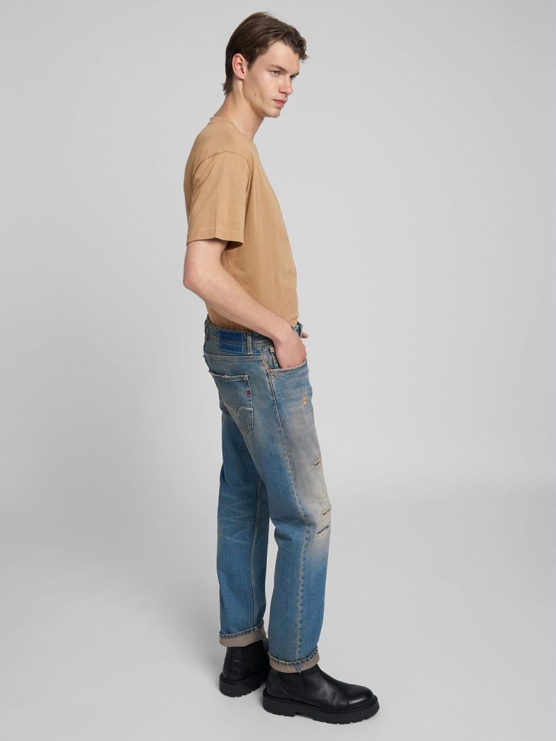 grover straight fit medium blue denim