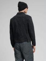11 oz black regular fit denim jacket