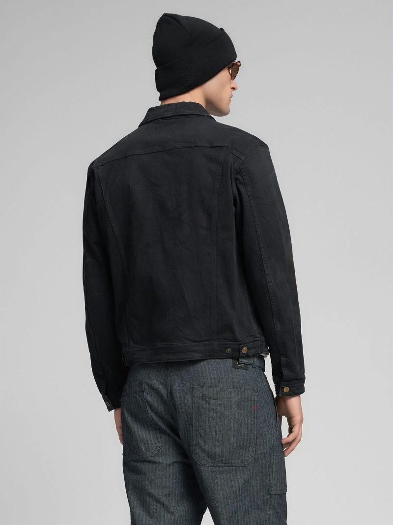 11 oz black regular fit denim jacket