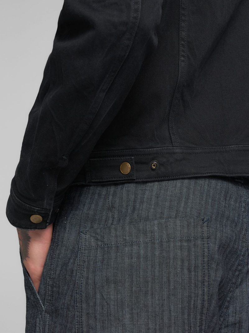 11 oz black regular fit denim jacket