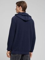 cotton blend hooded pullover with print