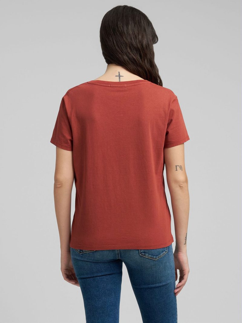 brown jersey v neck t shirt