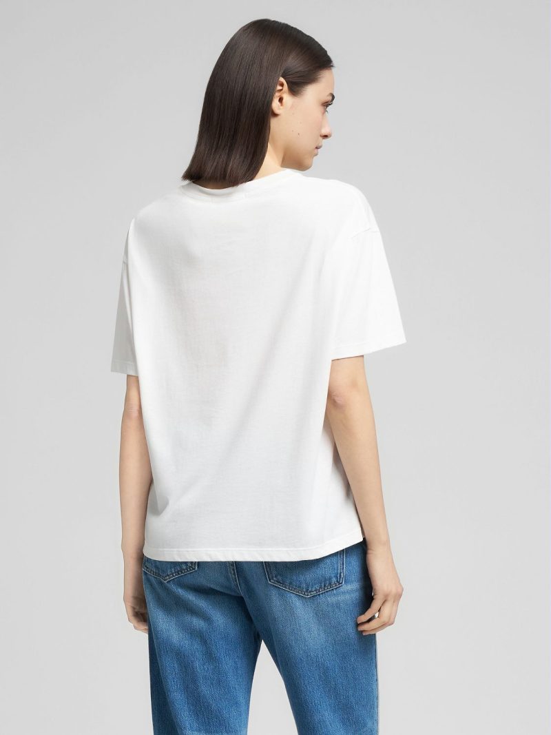 off white cotton crew neck t shirt