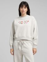 sweatshirt with logo and rose print