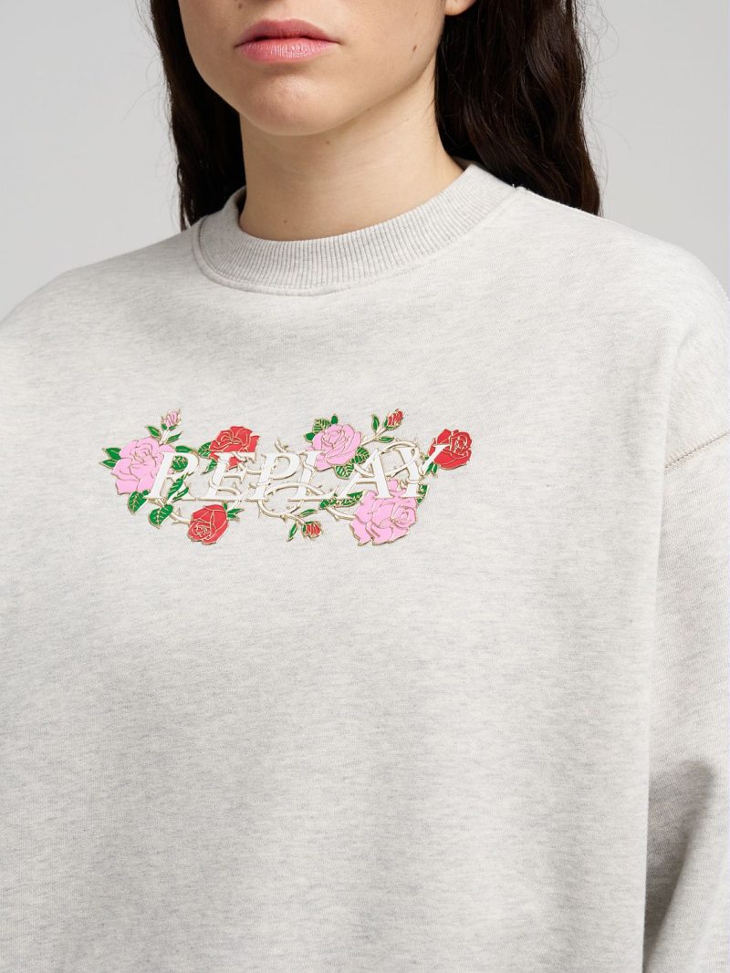 sweatshirt with logo and rose print