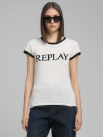 natural white cotton t shirt with maxi lettering